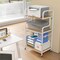 Home Office Rolling Printer Stand 3-Tier with Storage Shelves